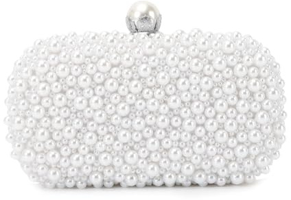 LHHMZ Women's Pearl Clutch - Elegant Beaded Wedding Handbag for Formal Evening Party, Bridal Events