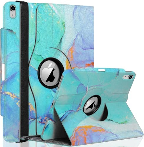 GALTD för iPad A16 fodral, 11:e generationen 11 tum/iPad 10:e generationen fodral 10.9 (2025-2022) automatisk uppvakning/sovskydd med pennhållare och elastiskt band, flervinkelstativ, 360 roterande