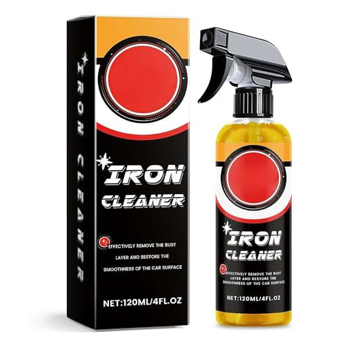 Iron Remover (120ML) - Iron Out Fallout & Stop Rust Remover Spray for Car Detailing Removes Iron Particles in Auto Paint, Wheels, Motorcycle, RV & Boat - Use Before Clay Bar, Wax or Car Wash