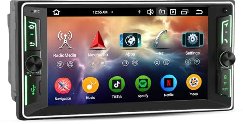 Erisin Android 14 bilradio 8 kärnor 4 GB 64 GB GPS-navigator för Toyota Corolla RAV4 Hilux Vios Prado trådlös Carplay Android Auto GPS DSP Bluetooth 5.0 wifi pekskärm