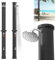 AufuN Solardusche 40 Liter, Solar Gartendusche warmes Wasser inkl. Schutzhaube, Pooldusche Camping mit Wasserhahn und Regenduschkopf, ohne Stromanschluss, Gartenschlauch-Anschluss, Schwarz