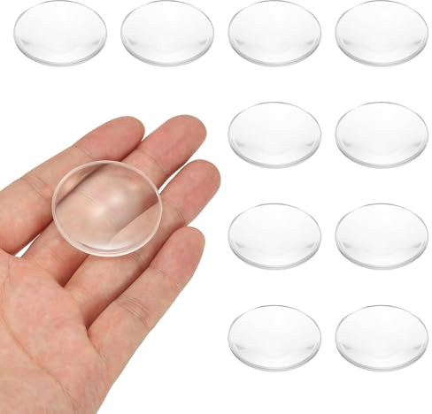 PATIKIL 10-pack biconvex lins, 37 mm dia. 42 mm brännvidd asfäriska optiska linser förstoringsglas pappersvikt akryl dubbel konvex för gör-det-själv kontorsskrivbord hem vetenskap experiment teleskop