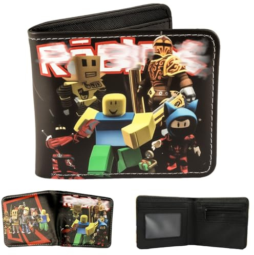 Ainvliya Kids Wallet, Robl-x PU Leather Wallets Cartoon Wallet Kids Coin Purse Blue Bifold Short Wallets for Cartoon Fans Boys Girls