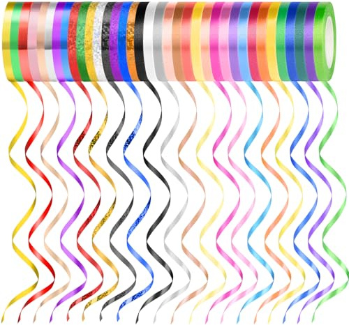 NEBURORA 36 Rolls 36 Colors Curling Ribbon 1/5 Inch 11 Yards Balloon String Ribbon for Gift Wrapping Birthday Graduation Festival Wedding Party Decor Florist Art Craft Decor