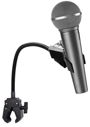 Mikrofonständer mit Klemmen,Schwanenhals Mikrofonarm 30 cm Verstellbarer Schwenkarm mit Mikrofonclip,für Live Übertragungen Broadcast,Studio Programm Aufnahme