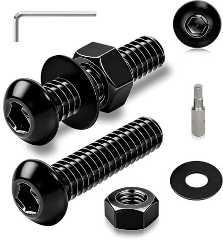 Ezitruz 35 Piezas Tornillos de Cabeza Alomada Set M4x30 mm Tornillos de Cabeza de Botón Hexagonal Acero Inoxidable 304 Tornillo con Tuercas Lavadora para Muebles Montaje