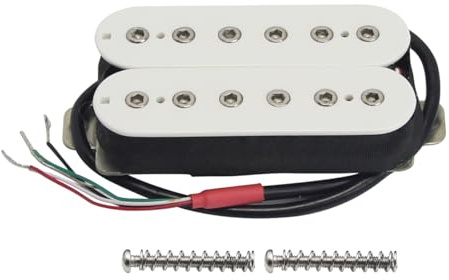 FLEOR Alnico 5 Overwound Open Style Humbucker Double Coil Humbucker Neck Pickups for Electric Guitar -White