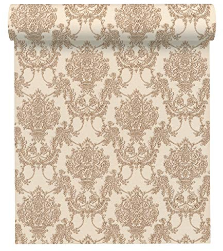 A.S. Création Vliestapete Chateau 5 Tapete mit Ornamenten barock 10,05 m x 0,53 m beige braun metallic Made in Germany 344925 34492-5