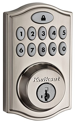 Kwikset 99140-023 SmartCode 914 Traditional Smart Lock Keypad Electronic Deadbolt Door Lock with SmartKey Security and Z-Wave Plus, Satin Nickel