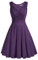 Vintage rétro Audrey Hepburn Robe de Soirée Cocktail au Genou Col V année 50 Rockabilly Violet L -8