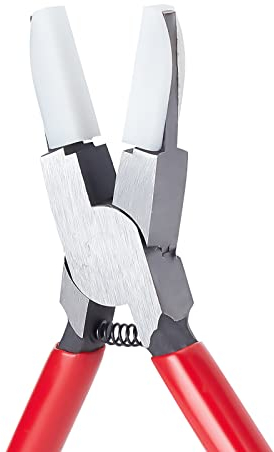 SUNNYCLUE 5.59 Zoll Gummi Flachzange Doppelte Nylonbacke Mini Präzisionszange Draht Perlenschmuck Werkzeuge Für DIY Schmuckherstellung Reparatur Hobbyprojekte Basteln Rot