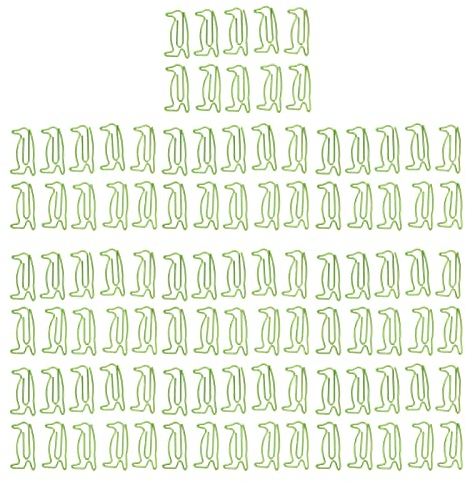 Zerodis 100 Stück Büroklammern Pinguinform Galvanikverfahren Leichte Tragbare Metall Büroklammer Niedliche Pinguinform