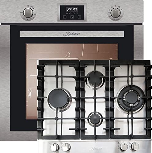 Kaiser Gas Herdset Autark/Kaiser Eg 6372 Einbau Gasbackofen+Kaiser KG 6364 Edelstahl Gaskochfeld 60 cm Einbaubackofen Edelstahl-Schwarzglas/Gas Herd mit Selbstreinigung