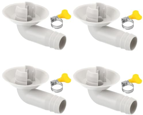 PATIKIL Conector de Manguera de Desagüe para Aire Acondicionado de 18mm, 4 Piezas Conector de Salida de Drenaje Universal con Abrazadera, Estilo Blanco 7