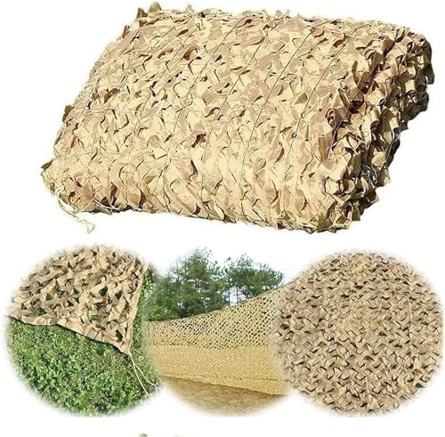 LBAawxe MekUk Camo Netting Desert Camo Netting Shade Netting for Camping Sunshade Hunting Shooting Military, Camo Netting for Fences Hide for Hunting Blind Shooting Military Theme Party D(5 * 5m)