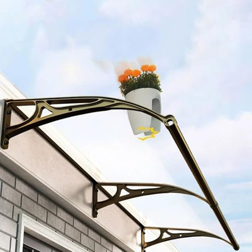 Auvent Marquise D'entrée, Canopée Auvent de Porte D'Entrée Marquise Polycarbonate Marquise de Porte Protection Contre Pluie, Neige Et Les UV(60x100cm(24x40in))