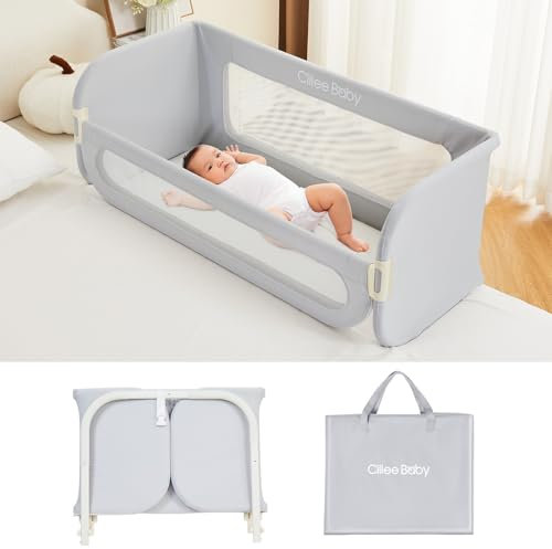 GUUSII HOME Rausfallschutz Bett 185cm Extra Lang Bettgitter Boxspringbett Klappbar Bettschutzgitter Kinder Schutz Rausfallen Kinderbett Höhenverstellbar Baby Rausfallschutz Elternbett Bed Rails(Grau)