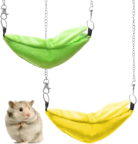 NYGGTYK 2 Pièces Lit De Hamster en Forme De Banane, Hamac Suspendu, Lit pour Animaux De Compagnie Chaud, Lit pour Animaux De Compagnie Créatif, Fournitures pour Animaux De Compagnie.