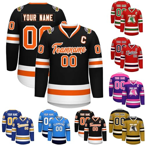 XYYYHTL Camiseta de Hockey Personalizada Diseña tu Camiseta de Hockey Personalizada con tu Nombre/Equipo/número