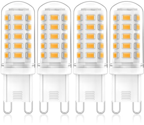 Eco.Luma G9 LED Lampen Warmweiß, 3W, 520LM, 2700K, Ersatz für 50W Halogenlampe, Nicht dimmbar LED Leuchtmittel, Kein Flimmern, 360° Abstrahlwinkel, AC 220-240V, Energiesparende Glühbirne, 4er Pack