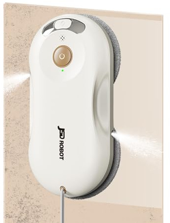 JSDROBOT T30 Robot Limpiacristales, Succión 5500 Pa, Pulverización 2 Lados, Silencioso, Delgado 6,05 cm, Planificación de Ruta Automática, Protecciones Múltiples,Uso Interior/Exterior (Blanco)