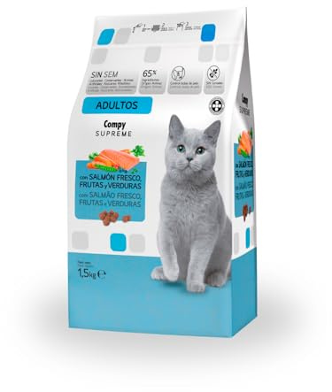 Comida Gato Adulto spreme Compy con salmón, Frutas y Verduras 1.5 kg