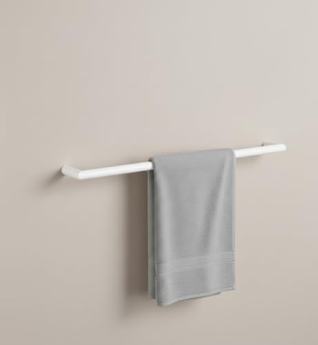 Porta Asciugamani da Muro ZENO 60 cm in Acciaio Bianco Opaco – Design Minimalista e Moderno per Bagno – Barra Porta Salviette Made in Italy