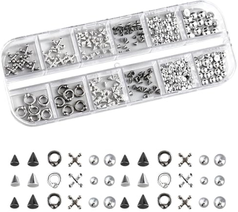 Nagelcharms För Manikyrdesign 3D Legerings Nitar i Punkstil för | Gelbaserade Nagelcharms För Festivaler Konserter Studentbal Bröllop Maskerader Cosplay Och Hal
