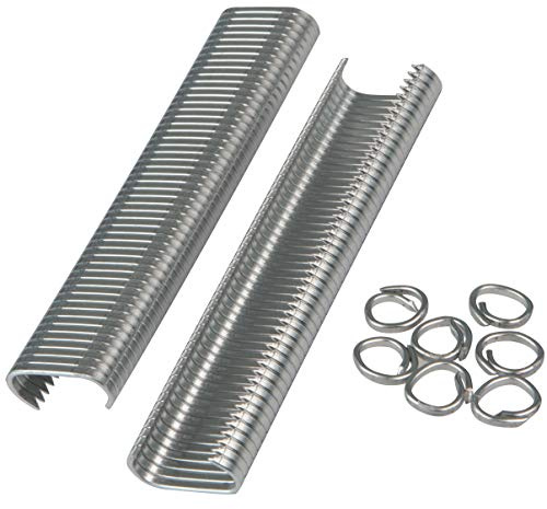 Windhager 06214 - Anillos de Alambre en Forma de C, adecuados para alicates de Anillo, para unir Rejillas y Trenzas de Todo Tipo, 1000 Unidades, 6-10 mm, galvanizados, 06214