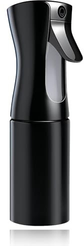 Kontinuierliche Wassersprühflasche, Haar- und Wassernebel für Haarstyling, Reinigung, Auslaufsicher mit Feinem Sprühnebel,Nachfüllbare Flasche für Haare, Pflanzen, Haushalt und Reisen (Schwarz 200ml)