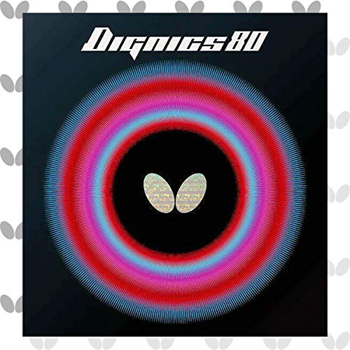 Butterfly Dignics 80 Table Tennis Rubber | Butterfly Table Tennis Rubber | 1.9 mm or 2.1 mm | Red or Black | 1 Inverted Table Tennis Rubber Sheet | Professional Table Tennis Rubber
