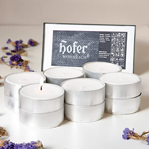 HOFER MAXI - Candele da tè, 72 pezzi, durata fino a 10 ore, l'originale, grandi candeline XXL, confezione grande, lunga durata, senza profumo, candele per decorare, feste, godere, rilassarsi