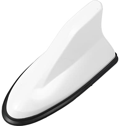 X AUTOHAUX Shark Fin Car Roof Aerial Antenna Signal Antenna White 1 Pc | Universal Car Roof Decorative Antenna, Shark Fin Shape, White, Signal Antenna