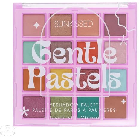 Sunkissed Eyeshadow Palette with 16 Shades of Delicate Pastels and Nudes for a Sophisticated Look
