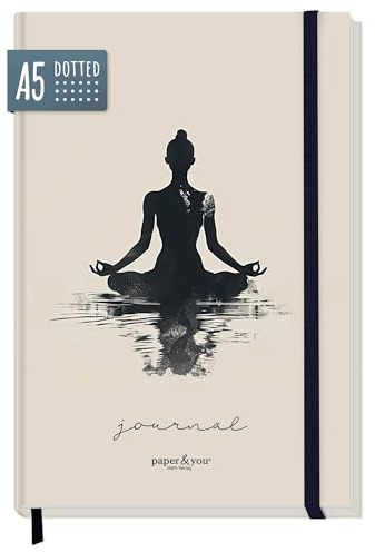 paper&you® Bullet Journal dotted A5 mit Gummiband Me Time 156 Seiten, Notizbuch gepunktet, Tagebuch, nachhaltig & klimafreundlich