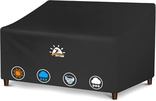 Zettum Copertura per divano 152 x 102 x 84 cm, copertura per mobili da giardino 600D Oxford PU copertura per divani, impermeabile e resistente per mobili lounge, terrazze