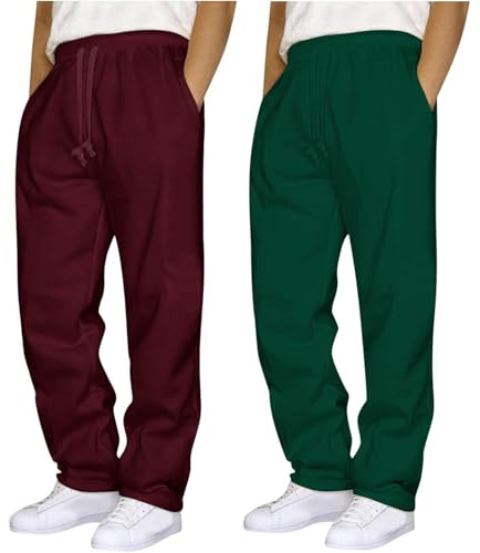 Trousers Men Grey Sweatpants Black Fleece Mens Grey Tracksuit Black Joggers Men Open Hem Gym Trousers Martial Arts Trousers Running Clothes for Men Mens Tracksuit Bottoms Track Bottoms Men