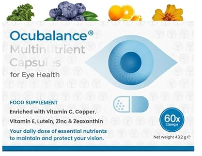 Ocubalance Eye Health Capsules – 60 Capsules | Lutein, Zeaxanthin, Zinc & Antioxidants | Vision Support Supplement for Screen Fatigue, Eye Strain & Blue Light Protection