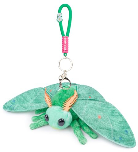 lilizzhoumax Emerald Moth Keychain Plush Toy Stuffed Animal Bag pendant Realistic Lovely Cute Super Soft Creative Personalized Gift for Couple Kids Bedtime Companion Plushie Collection 7” green