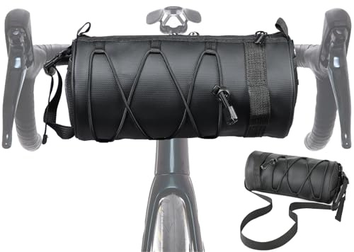 Windfromort Bolsa Manillar Bicicleta – Bolsa Bici 600D – Bolsa Cuadro Bicicleta Impermeable 2,5L – Bicicleta Bag con Correa Ajustable, para Uso Urbano y Ciclismo al Aire Libre (Negro)