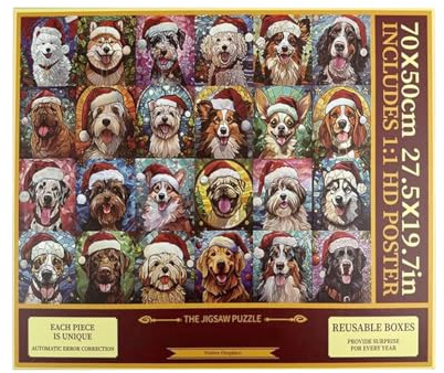 Tktouci Puzzle Avvento Per Adulti 2025 | 1000 Pezzi Giocattolo Regalo Feste - Calendario Avvento Per Animali Domestici - Per Allenamento Mentale Raduno Familiare Uomini Donne Bambini