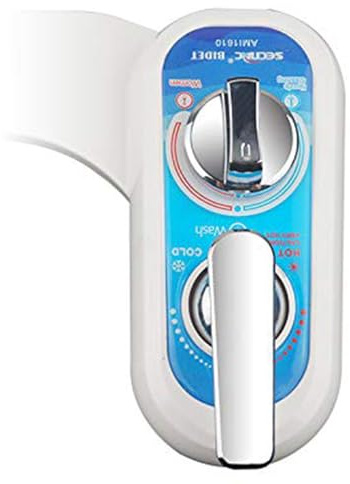 BLUEZY Bidé Pulverizador De Mano Izquierda Bidé Sanitario Acoplable Al Inodoro para Lavado Sanitario, Caliente Y Frío De Accesorio De WC De Bidé Ducha Inodoro, Ducha Bidet Agua Fria Y Caliente