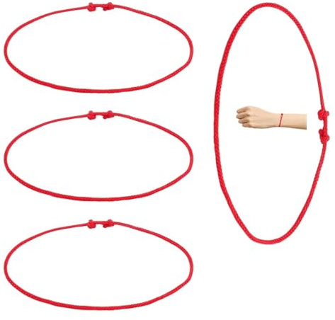 HENGBIRD bracciale rosso 4 pezzi – braccialetto filo rosso bracciale kabbalah bracciale portafortuna bracciale contro malocchio – Poliestere resistente, bracciale 18–24 cm per donna/uomo/bambini