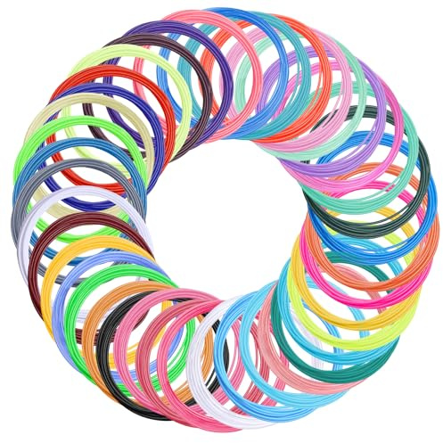 40 Colours 3D Pen Filament Refills 1.75mm PLA 3D Pencil Printing Threads Each 3 Metres Total 120 Metres Compatible with SCRIB3D, PIKA3D, MYNT3D and Most Other 3D Printing pens
