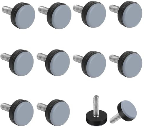 JOYOLA 10PCS Furniture Gliders with Thread, Teflon Gliders, Thread Gliders, Adjustable Feet, PTFE Adjustable Foot, Screw on Furniture Threaded Stem Glide (M6)