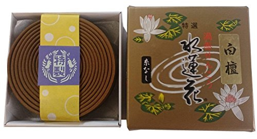 Tanji Umekangdo #821 (5) Spiral Incense Sticks, Approx. 12 Hours, 14 Rolls, No Safety Thread Type, Sandalwood, Lotus 7 Days