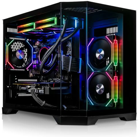 ADMI Gaming PC: AMD Ryzen 7 5700X - AIO Liquid Cooler - RTX 5060 8GB GDDR7 - DDR4 64GB - NVME 2TB - Mars ARGB Panoramic Case (Black) - WiFi - Windows 11