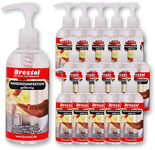 HANDDESINFEKTION Gel 16x 500 ml Spenderflasche Desinfektionsmittel für Hand Haut Hände Desinfektion Desinfektionsgel Geldesinfektion gelförmig