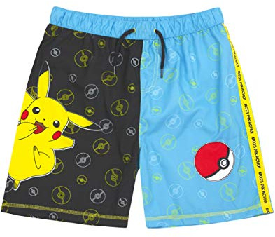 Pokémon Pantaloncini da Bagno Boys Pikachu Pantaloni da Nuoto Trunks Bambini e a 6-7 Anni