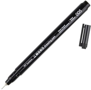 Tombow Fineliner MONO drawing pen, largeur de trait 005 (env. 0,20 mm), encre pigmentée, résistante à l'eau et à la lumière, pour les croquis, pour illustrer et dessiner, noir, WS-EFL-H-005